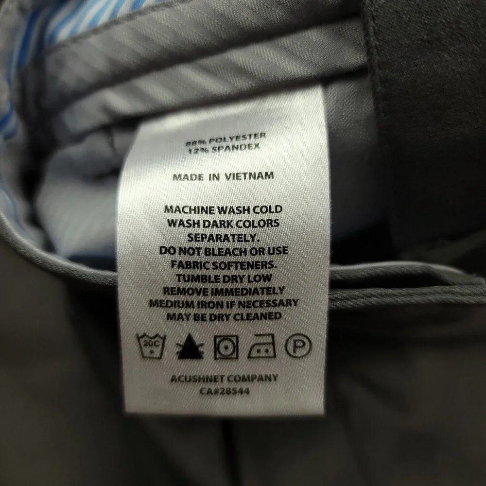FootJoy Mens 34 x 30 Golf Pants Athletic‎ Fit Gray Trousers Stretch
